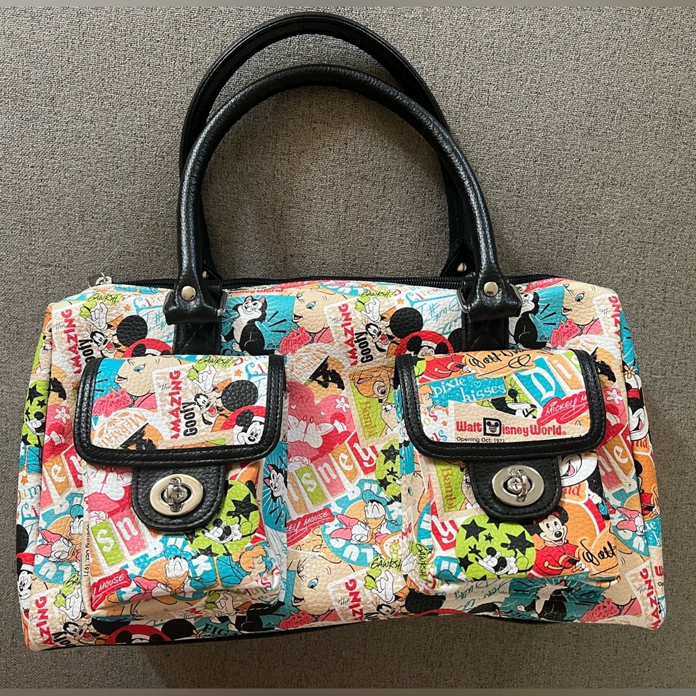 Authentic Disney Park 1979 Cartoon Handbag Classic Collage Purse vintage